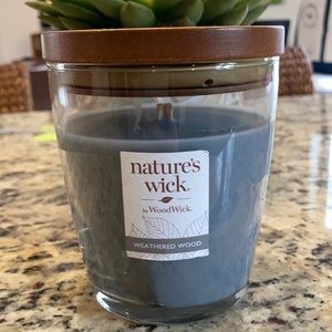 One Nature’s Wick candle Weathered Wood